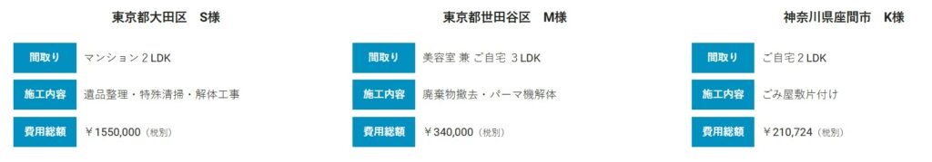 遺品整理　絆　買取実績